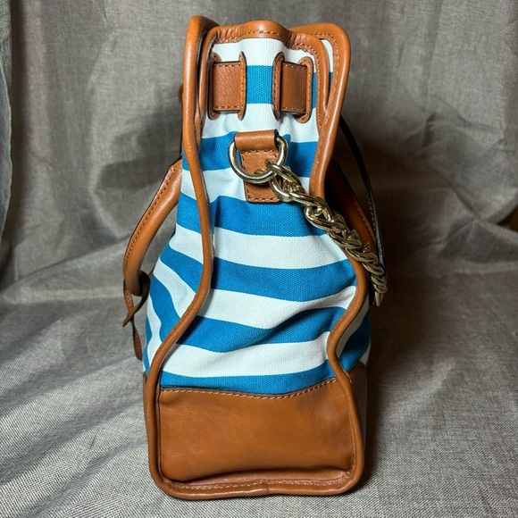 🔥SALE! Michael Kors Hamilton Canvas Striped Large North South Tote - Picture 9 of 15